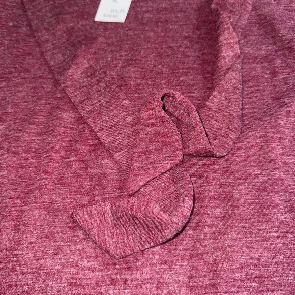 NWT LOFT Ann Taylor V Neck Tie Flowy Shirt Maroon Magenta Career XL - Picture 5 of 10